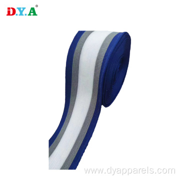 Customized knitted polyester webbing for garments